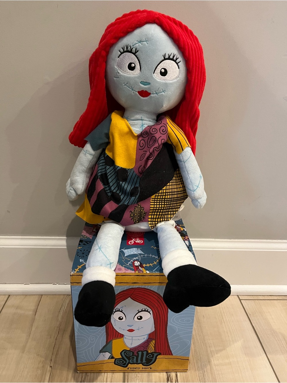 Sally Plush Doll with Red Hair and Patchwork Dress